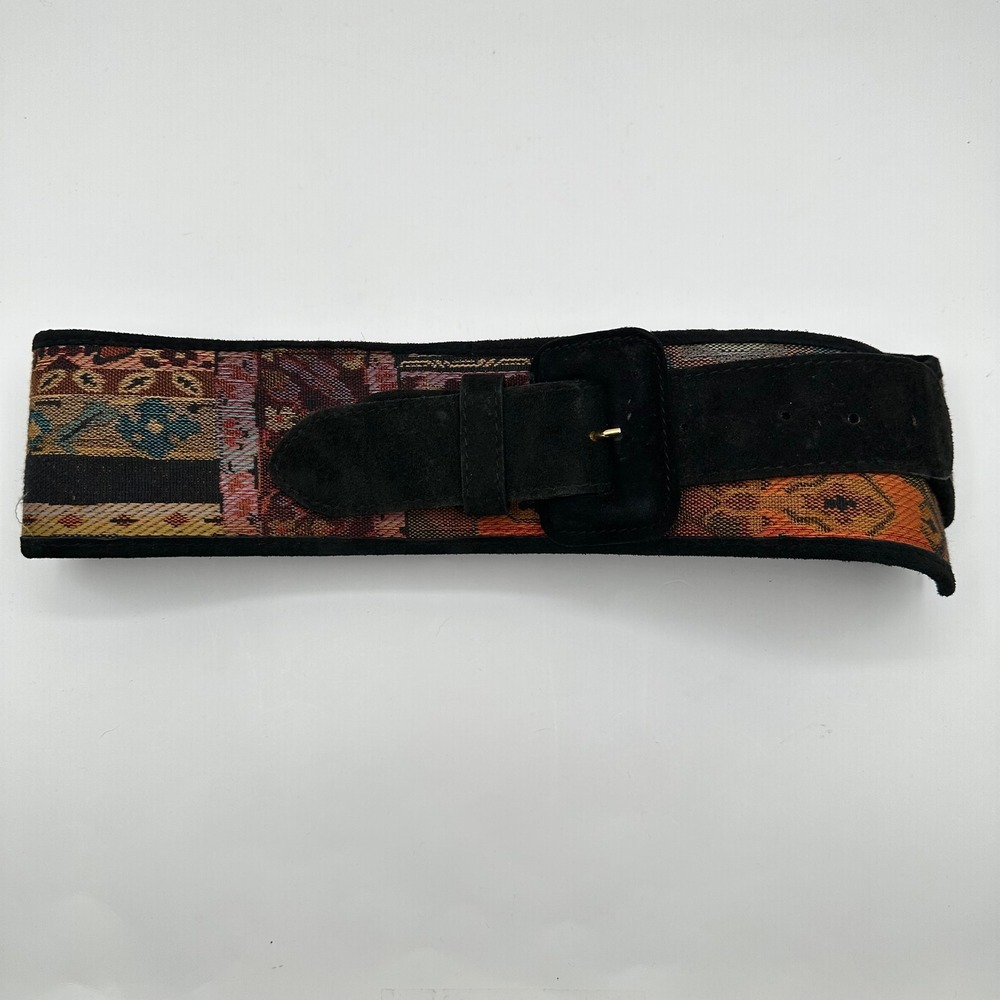 EXPRESS Vintage Tapestry Suede Wide Belt Made in‎ Italy Size S